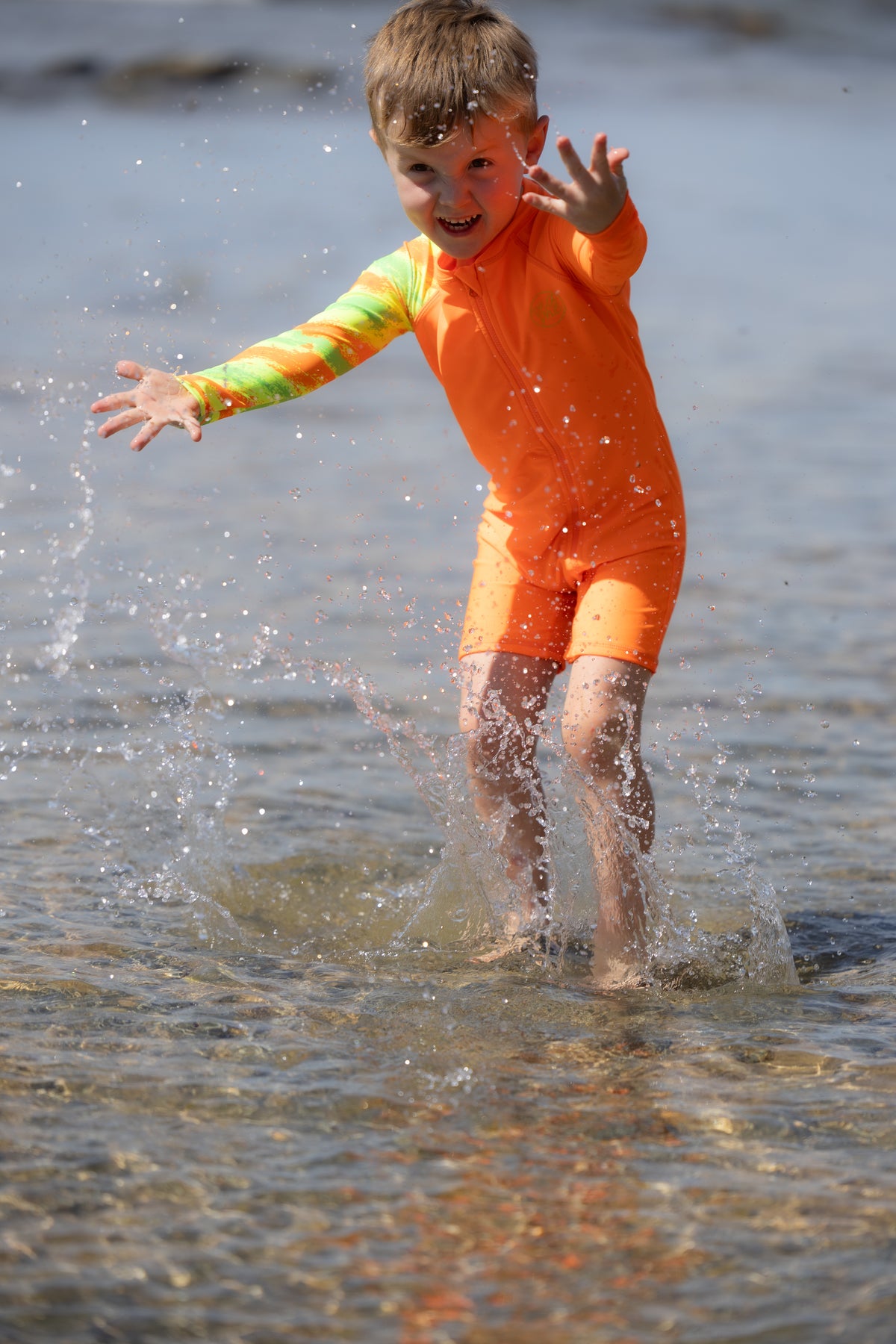 ZEST Orange Long Sleeve Swimsuit – High Visibility & UPF50+