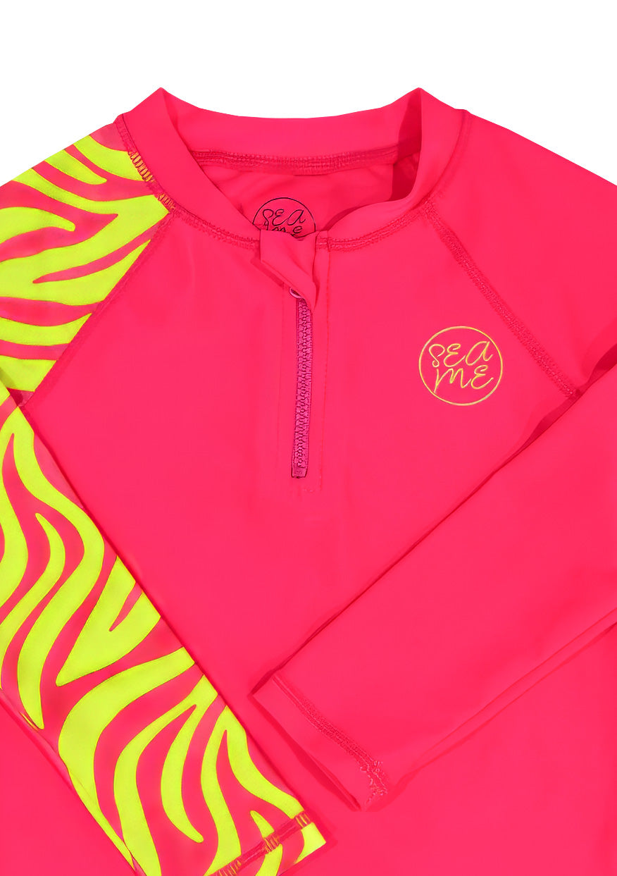 Fluro Pink Long Sleeve Rash Top