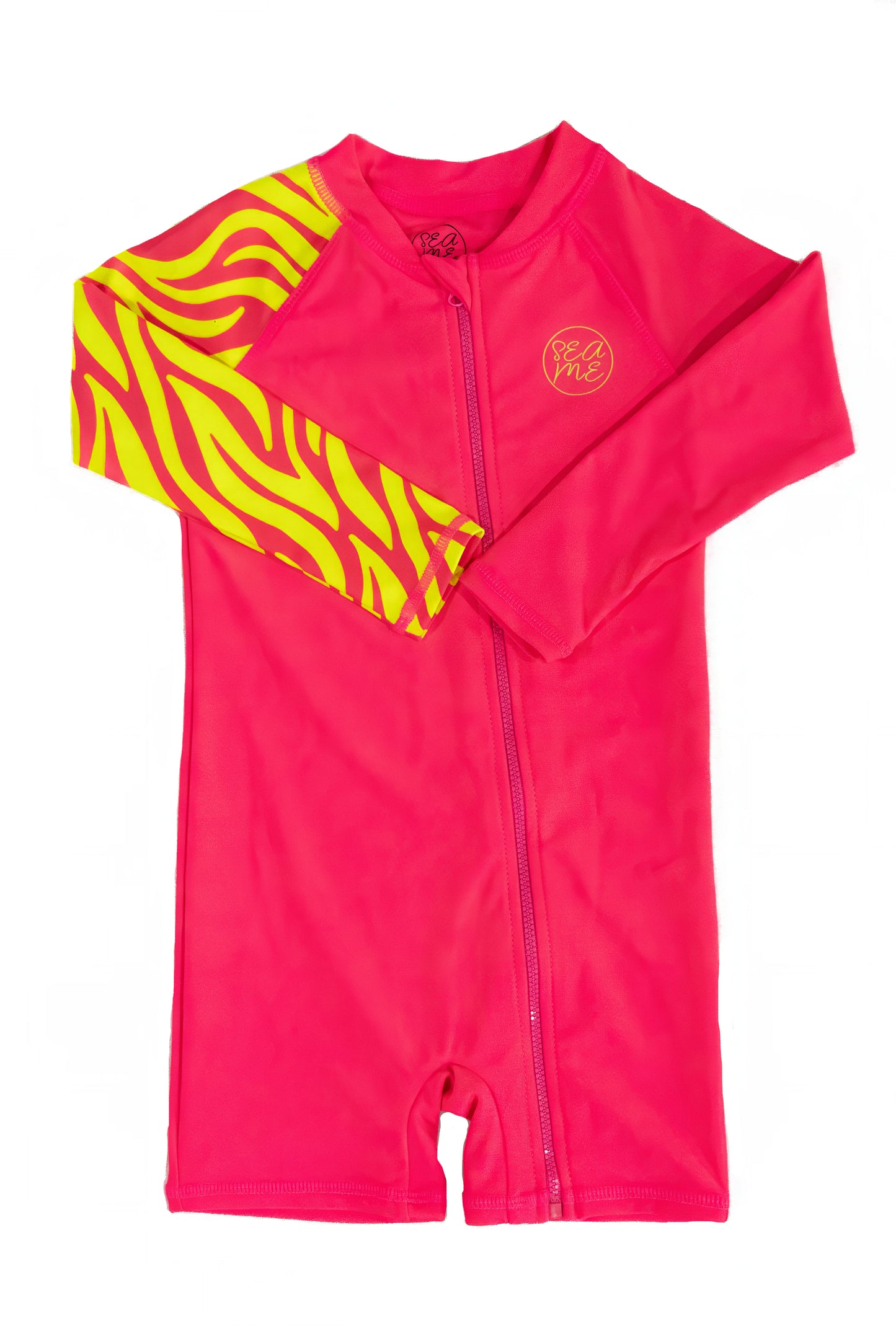 Bright Pink Long Sleeve Toddler Swimsuit