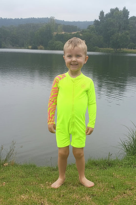 Bright Yellow Long Sleeve Swimsuit
