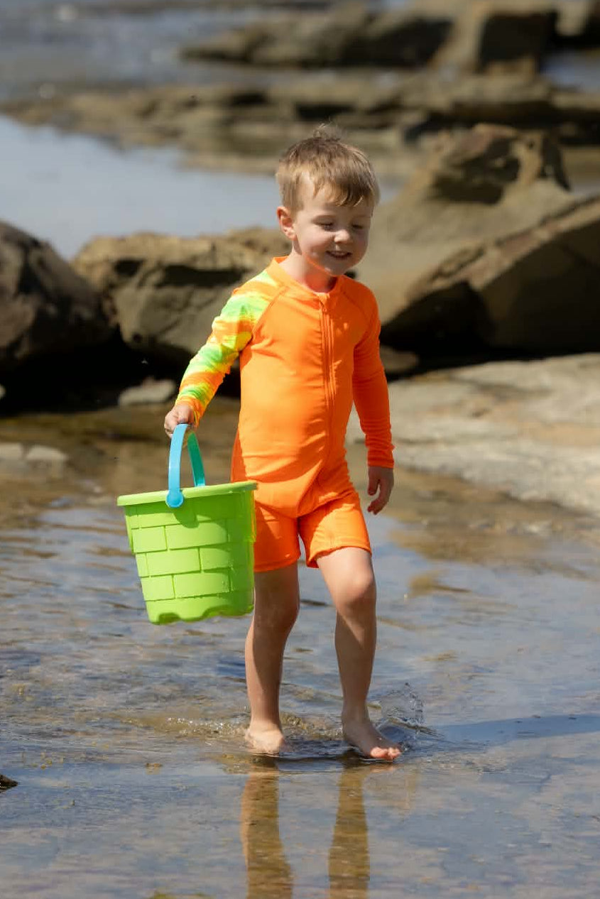 ZEST Orange Long Sleeve Swimsuit – High Visibility & UPF50+