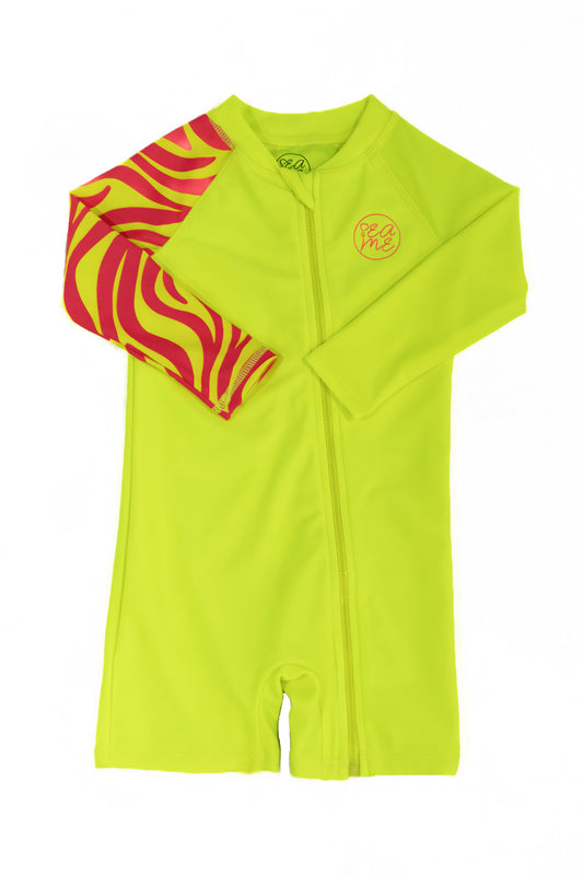 Bright Yellow Long Sleeve Toddler Swimsuit